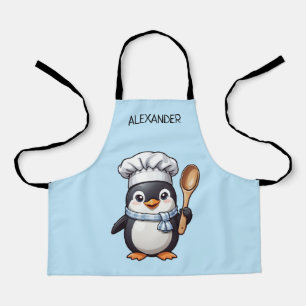 Tablier Cute Pingouin Chef Personnaliser L'Espace Enfant