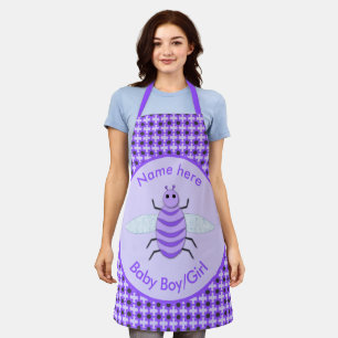 Tablier Cute Purple bébé Bee Genre Révéler Neutre Personna