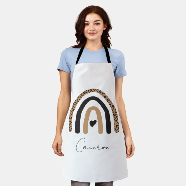 Tablier Cute Rainbow Leopard Motif (Porté)