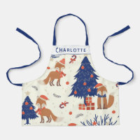 Cute Retro Christmas Fox Enfants Personnalisé