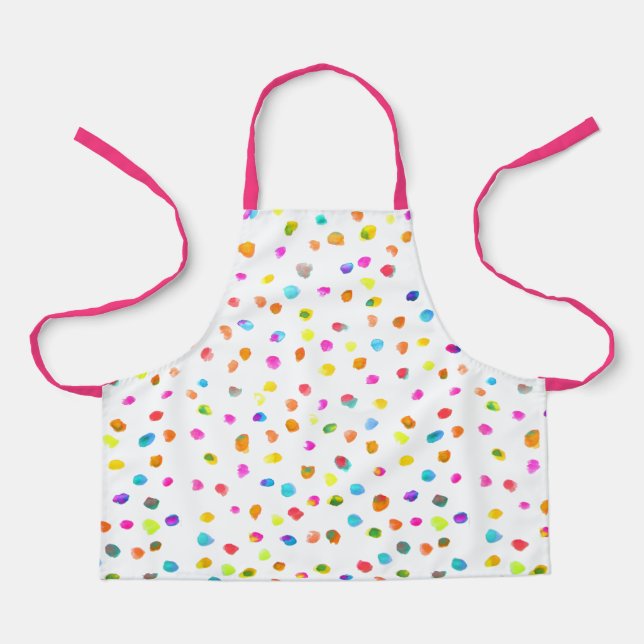 Tablier Cute rose et blanc pois pois art enfants (Recto)