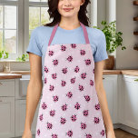 Tablier Cute rose Ladybug Polka Motif de coeur de point<br><div class="desc">Cute Rose Ladybug Polka Dot Hearts Motif Apron</div>