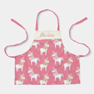 Tablier Cute rose Unicorn Motif personnalisé