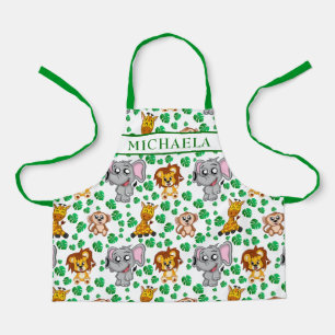 Tablier Cute Safari Animaux Cartoon Jungle Nom du Motif