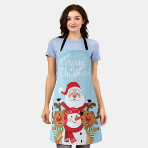 Tablier Cute Santa Claus, deer and snowman