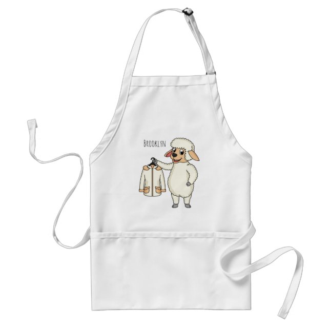 Tablier Cute sheep with jacket cartoon  (Devant)