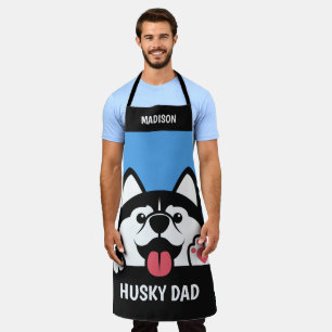 Tablier Cute Siberian Husky texte personnalisé Apron