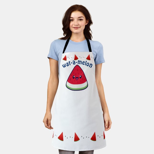 Tablier Cute Smiling Kawaii Watermelon (Porté)