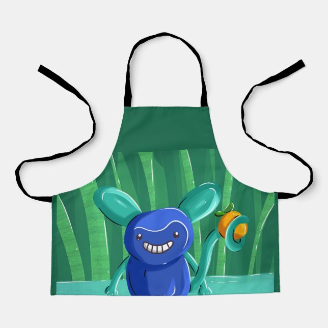 Tablier Cute souriant peinture magique de singe (Recto)