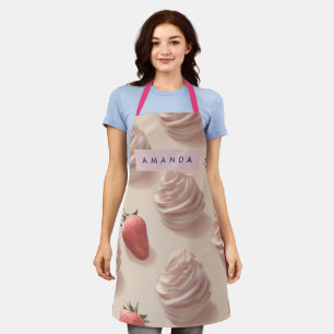 Tablier Cute sucrée personnalisée Crème de fraise Pastel