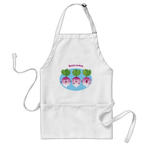 Tablier Cute turnip légumes trio chanter dessin animé
