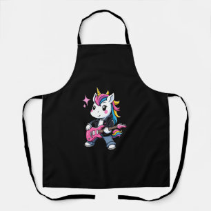 Tablier Cute Unicorn avec Guitar Unicorn Rock amoureux de