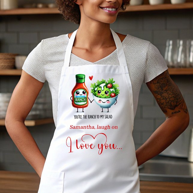 Tablier Cute Valentine Apron Funny Food Quotes Custom Name (Cute Valentine Apron Funny Food Quotes Custom Name)