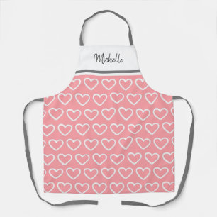 Tablier Cute Valentines Rose White Heart Nom du Motif