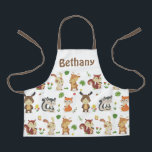 Tablier Cute Woodland Animaux Motif Personnalisé<br><div class="desc">Bébé adorable animaux de bois motif sur tablier d'enfants sans sexe personnalisé.</div>