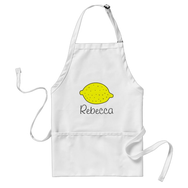 Tablier Cute yellow lemon kitchen apron for women (Devant)