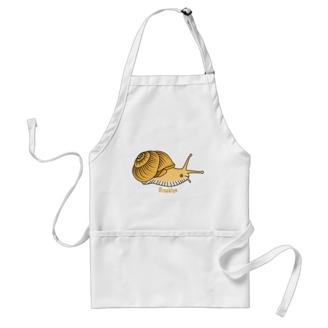 Tablier Cute yellow snail cartoon (Devant)