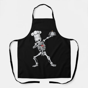 Tablier Dabbing Skeleton Chef Déjeuner Lady Halloween