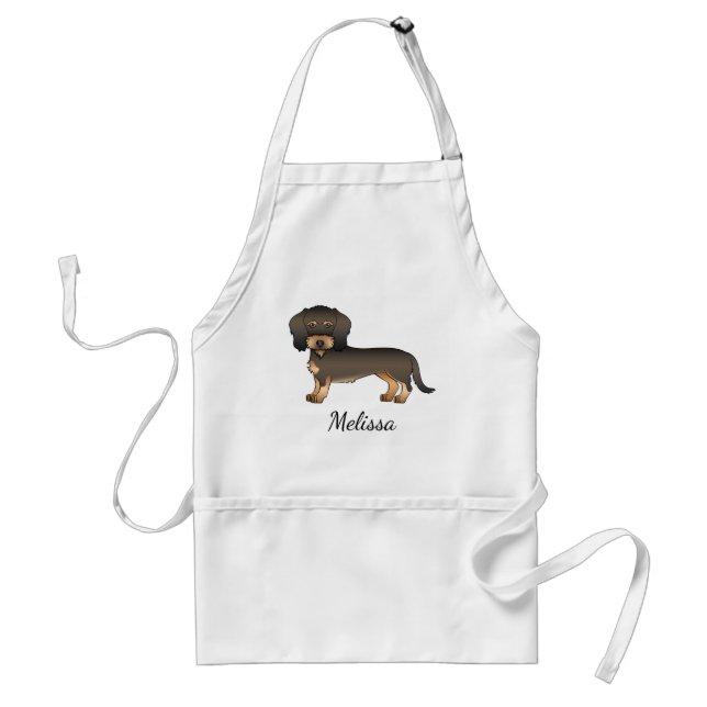 Tablier Dachshund à poil dur sanglier de dessin animé Chie (Devant)