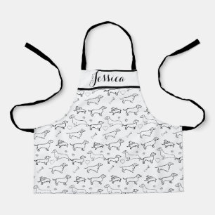 Tablier Dachshund Chien Chien Noir Chiot Doodé Motif Enfan