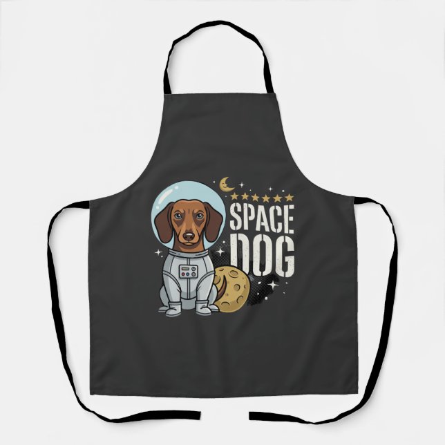 Tablier Dachshund Chien Spatial Astronaute Vecteur (Recto)