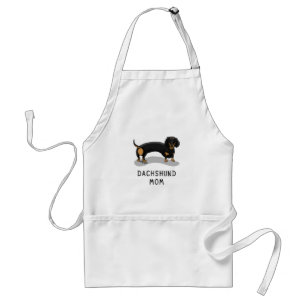 Tablier Dachshund Mom (S noir & tan) - Mignonne maman chie