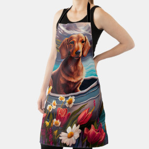 Tablier Dachshund sur une pagaie : une aventure Pittoresqu