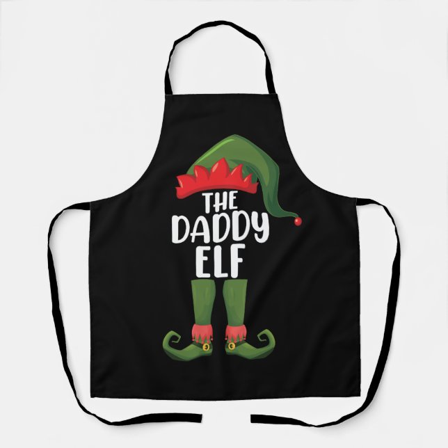 Tablier Daddy Elf Family Matching Group Noël Papa (Recto)