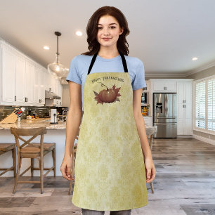 Tablier Damask, Citrouille de Thanksgiving jaune