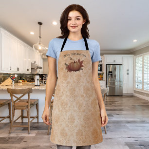 Tablier Damask, Citrouille de Thanksgiving   Orange