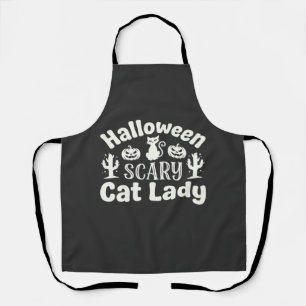 Tablier Dame de chat effrayante Halloween_1