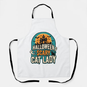 Tablier Dame de chat Halloween Épouvantable Maison hantée 