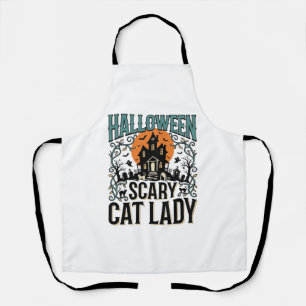 Tablier Dame de chat Halloween Maison hantée effrayante Vi