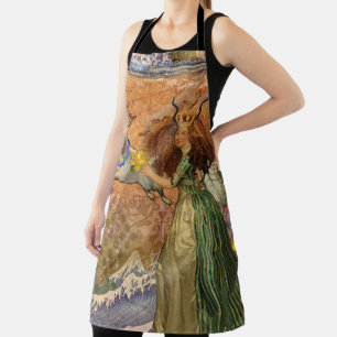 Tablier Dame de la Renaissance Capricorne Fantaisie Vintag