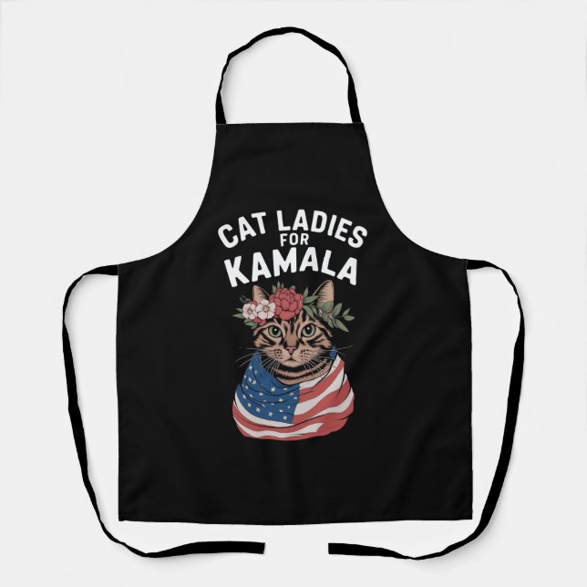 Tablier Dames aux Chats Pour l'Élection de Kamala Cat Lady (Recto)
