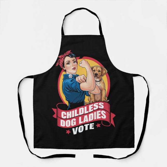 Tablier Dames de chats sans enfants votent chien The Rivet (Recto)