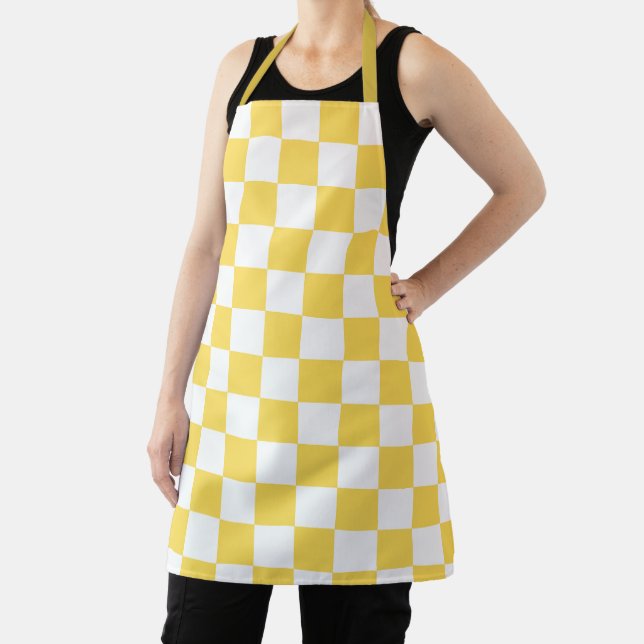 Tablier Damier jaune visuel classique (Insitu)