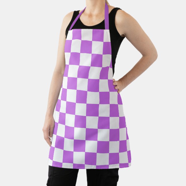 Tablier Damier magenta visuel classique  (Insitu)