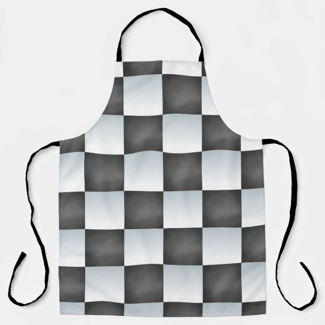 Tablier Damier noir et blanc dégradé (Recto)