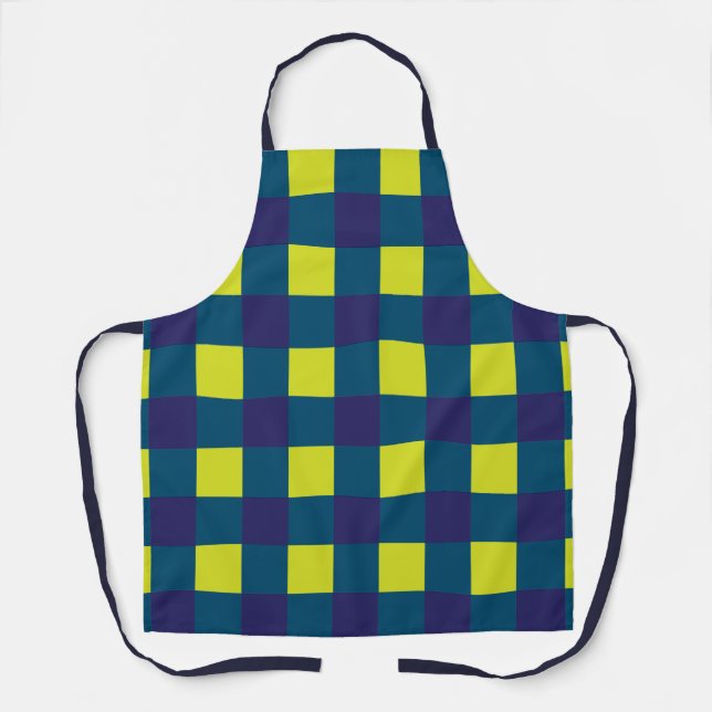 Tablier Damier Vert Bleu Marine (Recto)