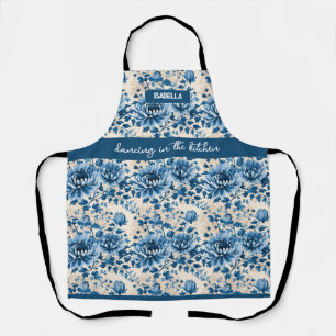 Tablier "Dancing in the Kitchen" - Blue Floral Nom personn
