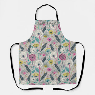 Tablier Dandelion et feuillage vibreux Motif sans couture