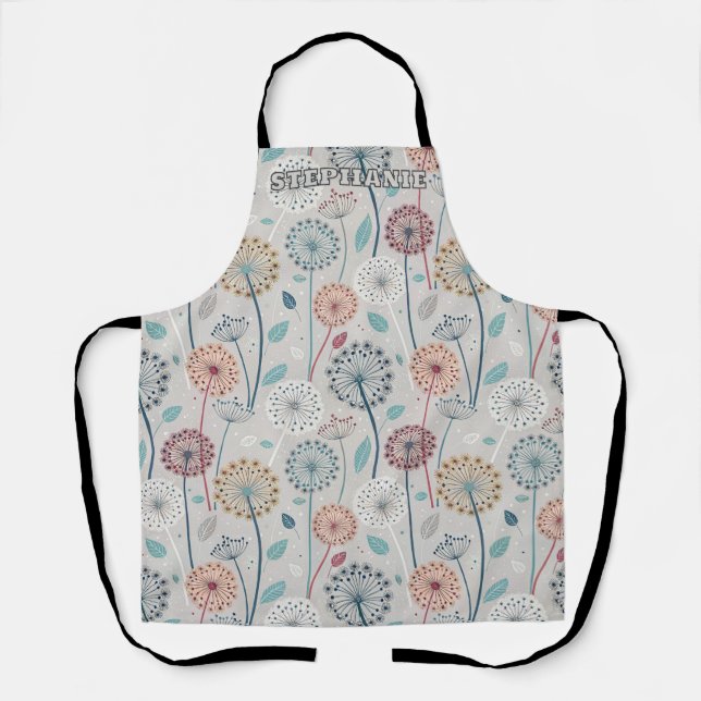 Tablier Dandelion Whimsical - Rouge, Jaune, Blanc & Turquo (Recto)