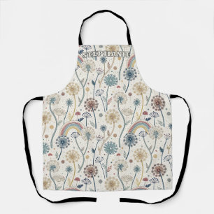Tablier Dandelions Whimsical Rainbow et Botanical (2)