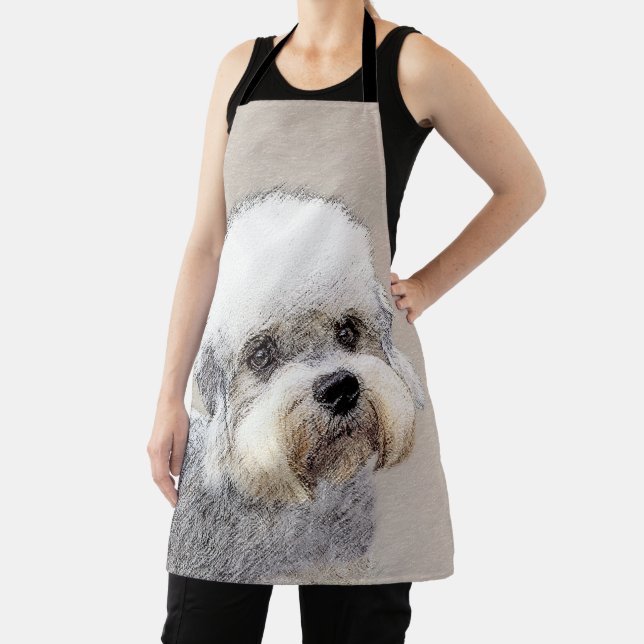 Tablier Dandie Dinmont Terrier Peinture Chien Art original (Insitu)