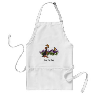 Tablier d'animal de fleurs de papillons de beagle