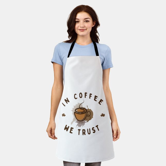 Tablier Dans Café nous faisons confiance à drôle (Porté)