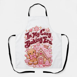 Tablier Dans Mon Ère de Cuisson Confortable Rose Gâteau de