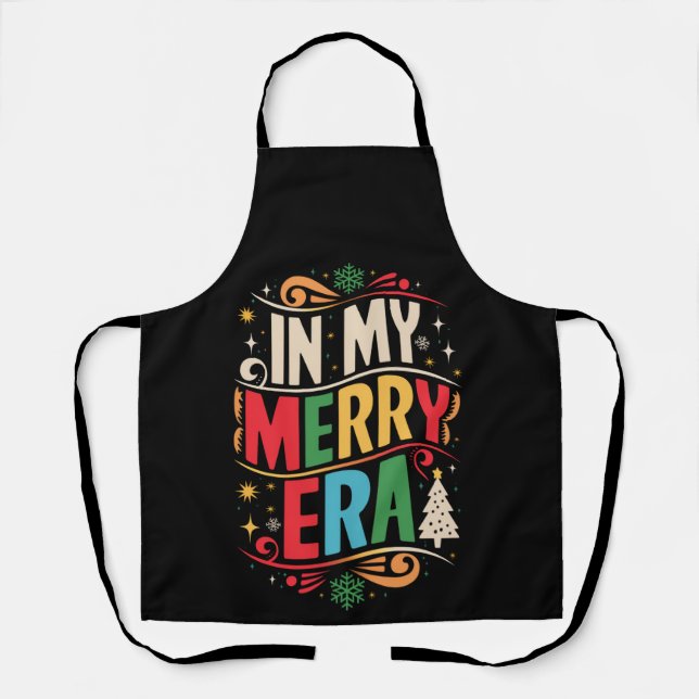 Tablier Dans mon joyeux Noël de l'ère des vacances de la f (Recto)