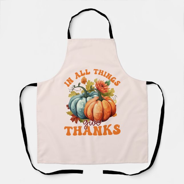 Tablier Dans toutes les choses donner Merci Citrouille (Recto)